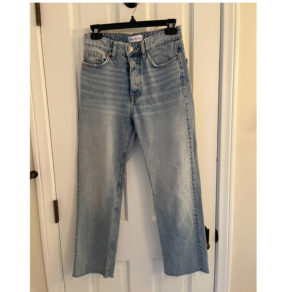 Zara High Rise Light Wash Jeans